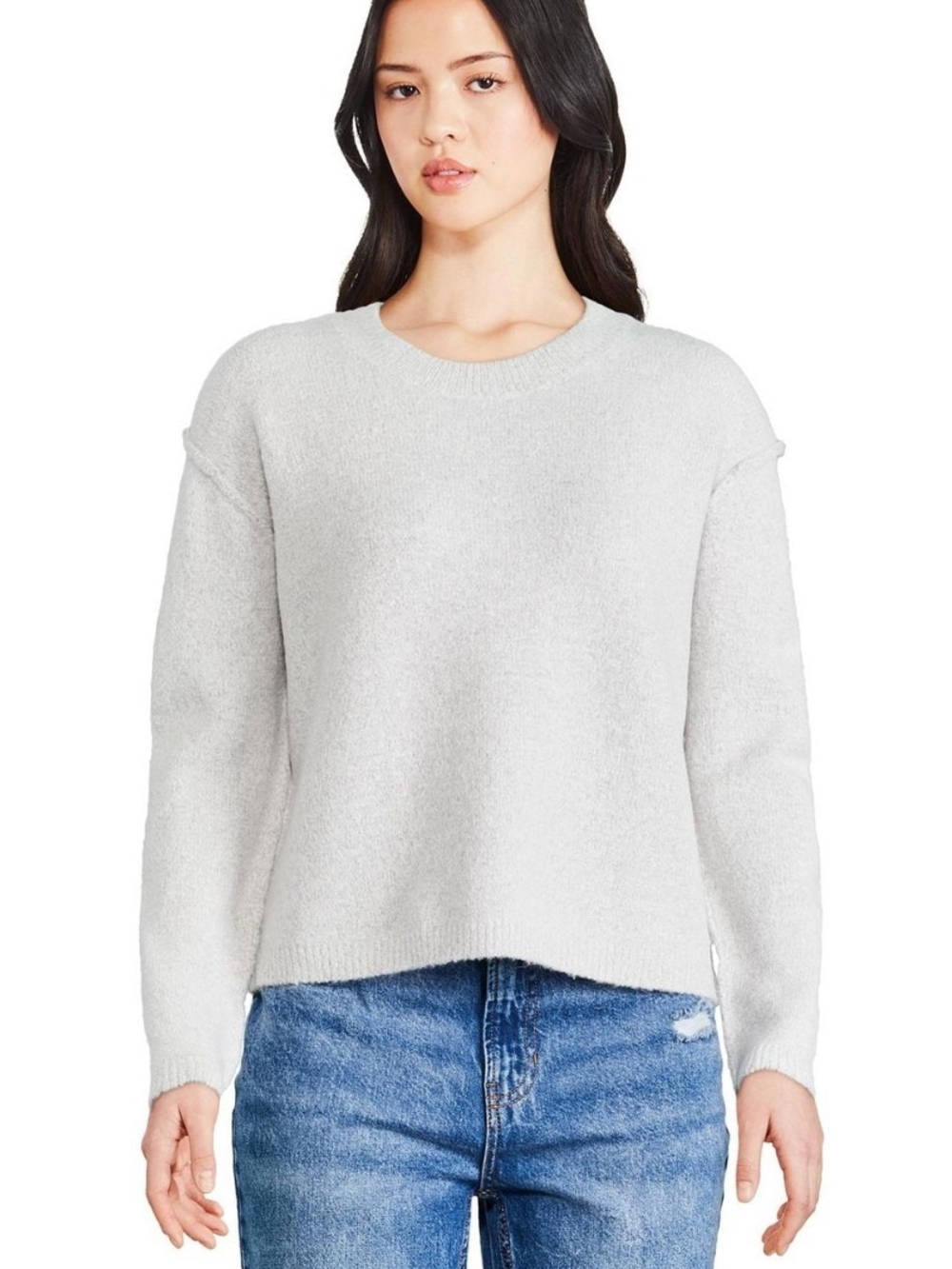 Cozy Crewneck Sweater - Light Gray